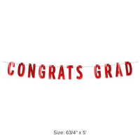 12 Pack Bulk Red Foil Congrats Grad Streamer