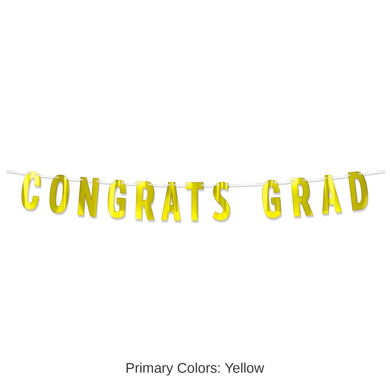 12 Pack Bulk Yellow Foil Congrats Grad Streamer