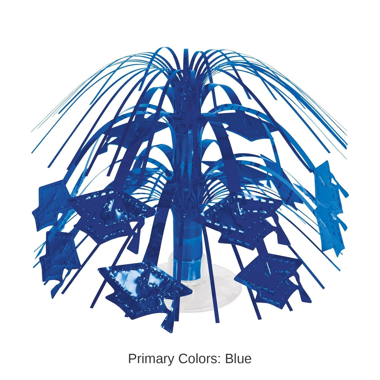 12 Pack Bulk Blue Grad Cap Mini Cascade Centerpiece