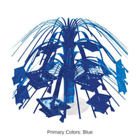 12 Pack Bulk Blue Grad Cap Mini Cascade Centerpiece