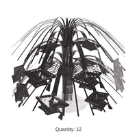 12 Pack Bulk Black Grad Cap Mini Cascade Centerpiece