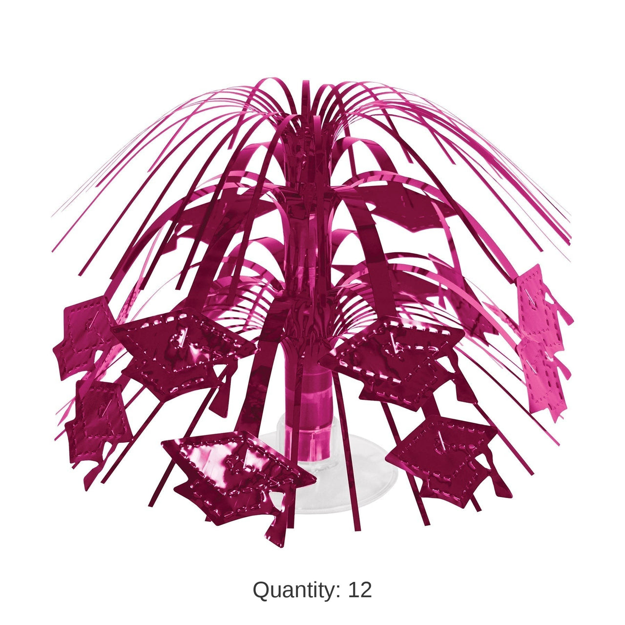 12 Pack Bulk Burgundy Grad Cap Mini Cascade Centerpiece