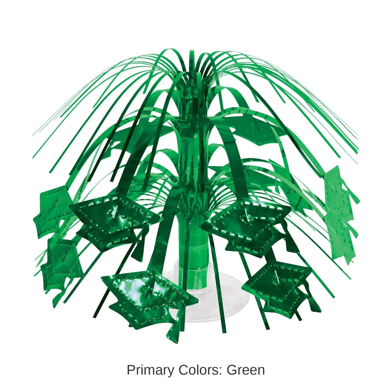 12 Pack Bulk Green Grad Cap Mini Cascade Centerpiece