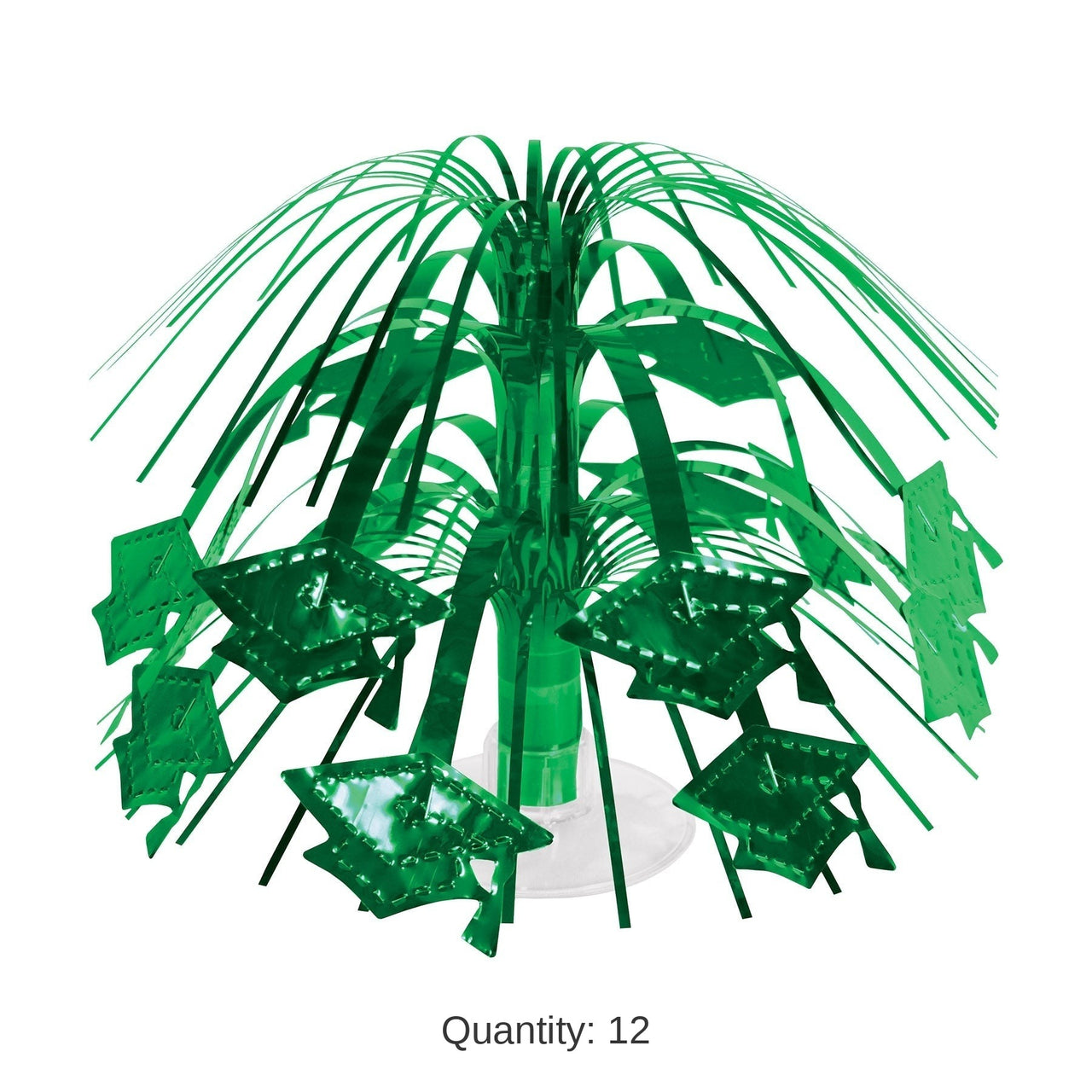 12 Pack Bulk Green Grad Cap Mini Cascade Centerpiece
