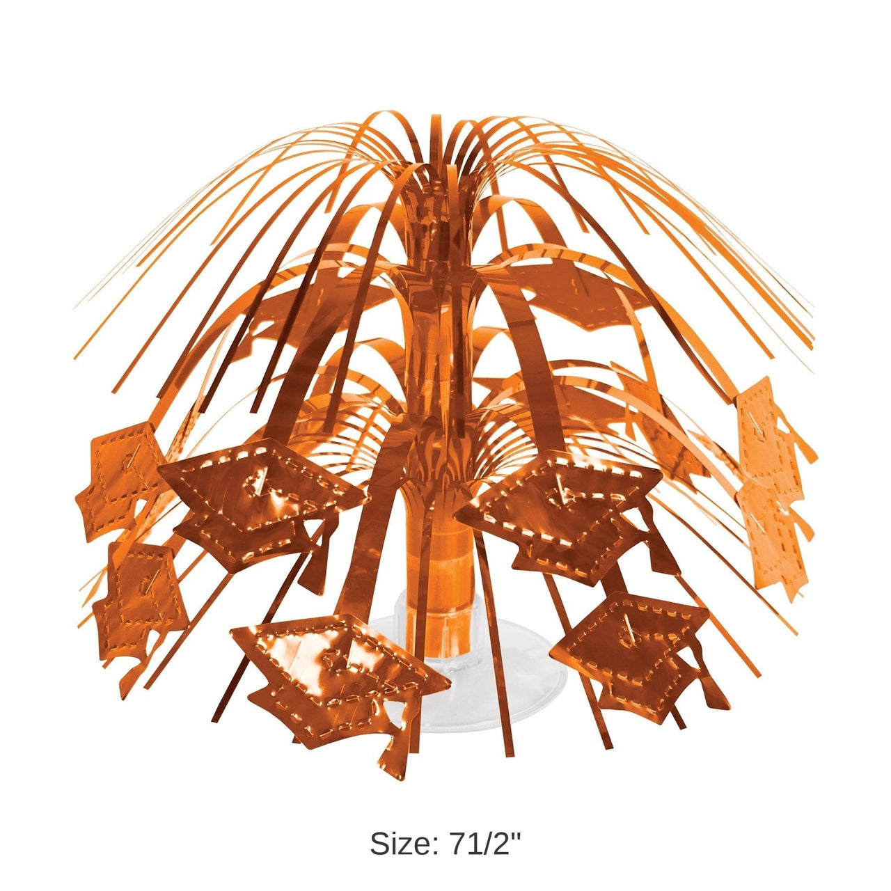 12 Pack Bulk Orange Grad Cap Mini Cascade Centerpiece