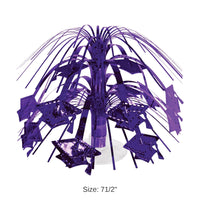 12 Pack Bulk Purple Grad Cap Mini Cascade Centerpiece