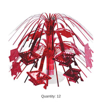 12 Pack Bulk Red Grad Cap Mini Cascade Centerpiece