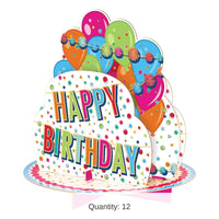 12 Pack Bulk 3-D Happy Birthday Centerpiece