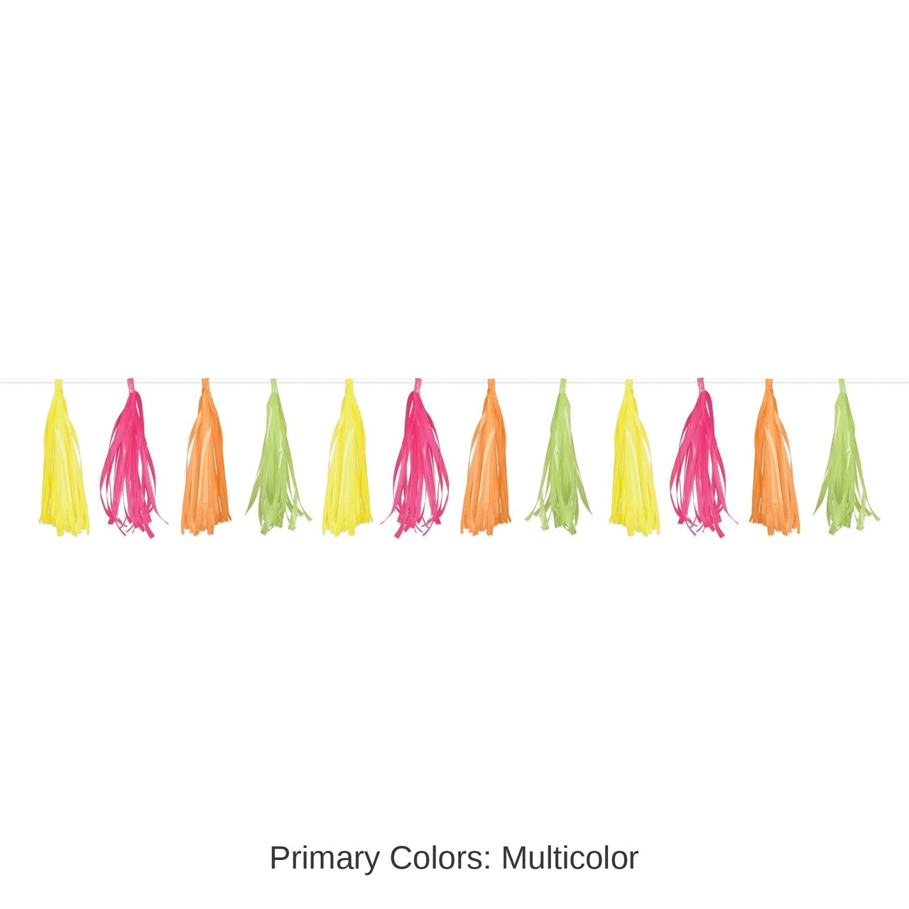 12 Pack Bulk Neon Plastic 8ft Tassel Garland