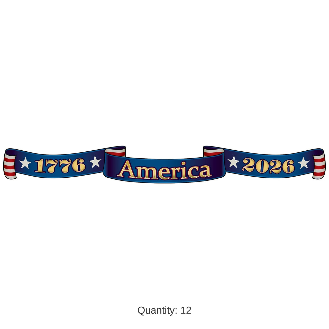 12 Pack Bulk Semiquincentennial Patriotic Streamer 4.25 inch x 37.25 inch