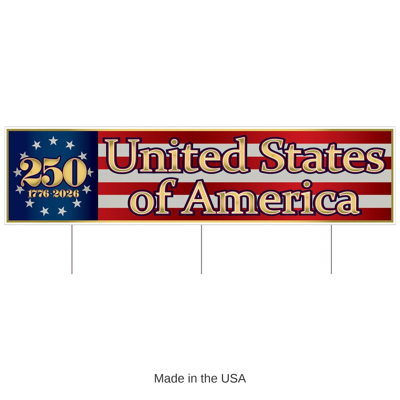 6 Pack Bulk Jumbo Semiquincentennial Yard Sign All-Weather Plastic