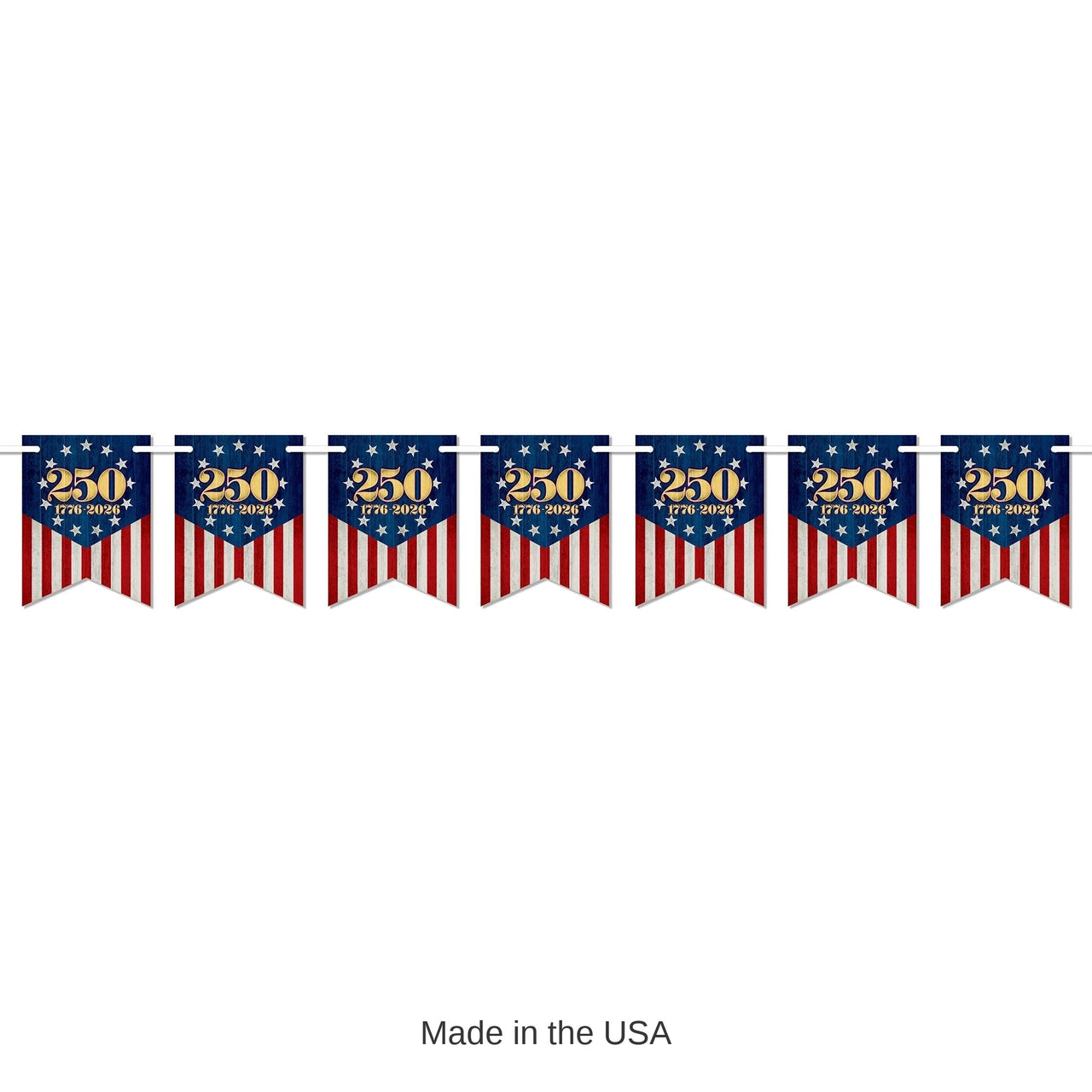 12 Pack Bulk Semiquincentennial Streamer Patriotic Banner Decoration