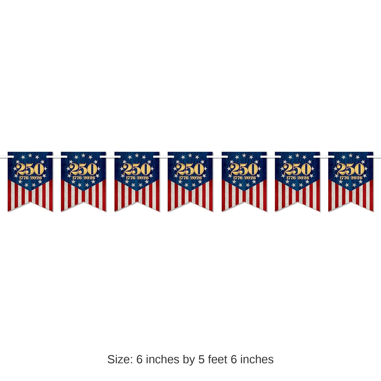 12 Pack Bulk Semiquincentennial Streamer Patriotic Banner Decoration