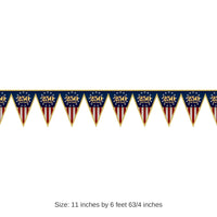 12 Pack Bulk Semiquincentennial Pennant Banner All-Weather Patriotic