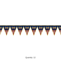 12 Pack Bulk Semiquincentennial Pennant Banner All-Weather Patriotic