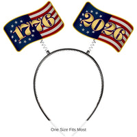 12 Pack Bulk Semiquincentennial Boppers Patriotic Headband