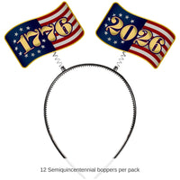 12 Pack Bulk Semiquincentennial Boppers Patriotic Headband