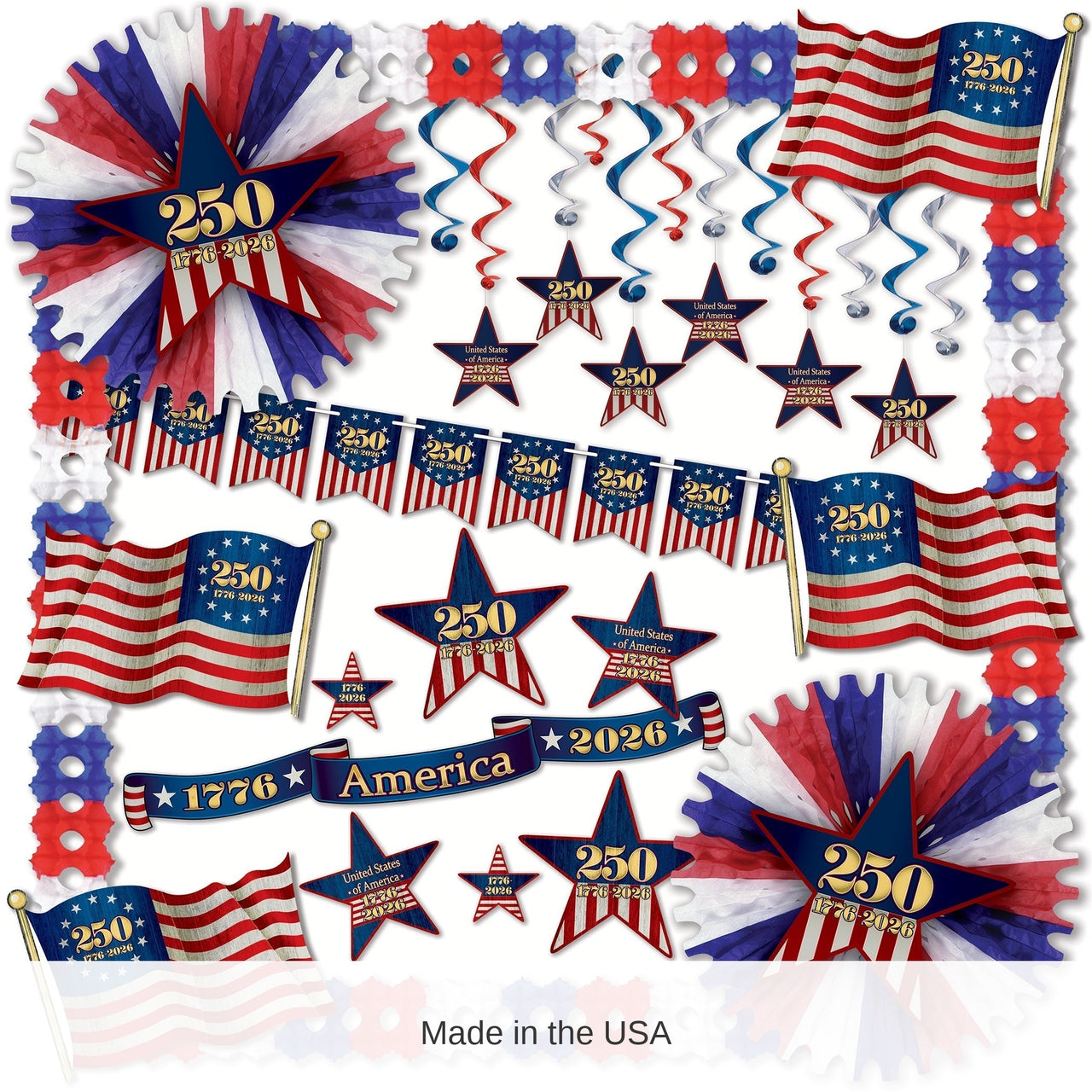 Semiquincentennial Patriotic Decorating Kit 30 Pieces
