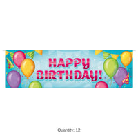 12 Pack Bulk Fabric Happy Birthday Banner Reusable Party Decoration