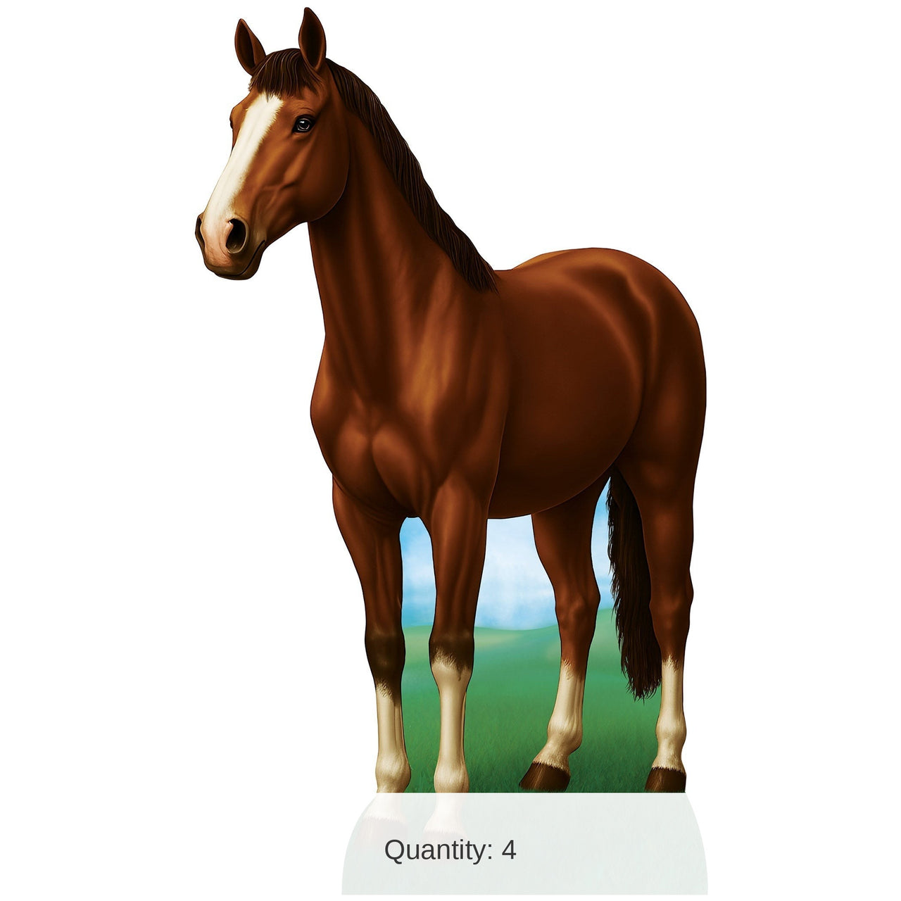 4 Pack Bulk Lifesize Horse Stand-Up Prop Western & Farm Decor