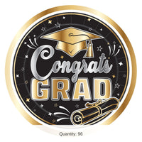 96 Pack Bulk Graduation Dinner Plates 9 Inch