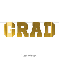 12 Pack Bulk Gold Foil Graduation Streamer Assembly Required
