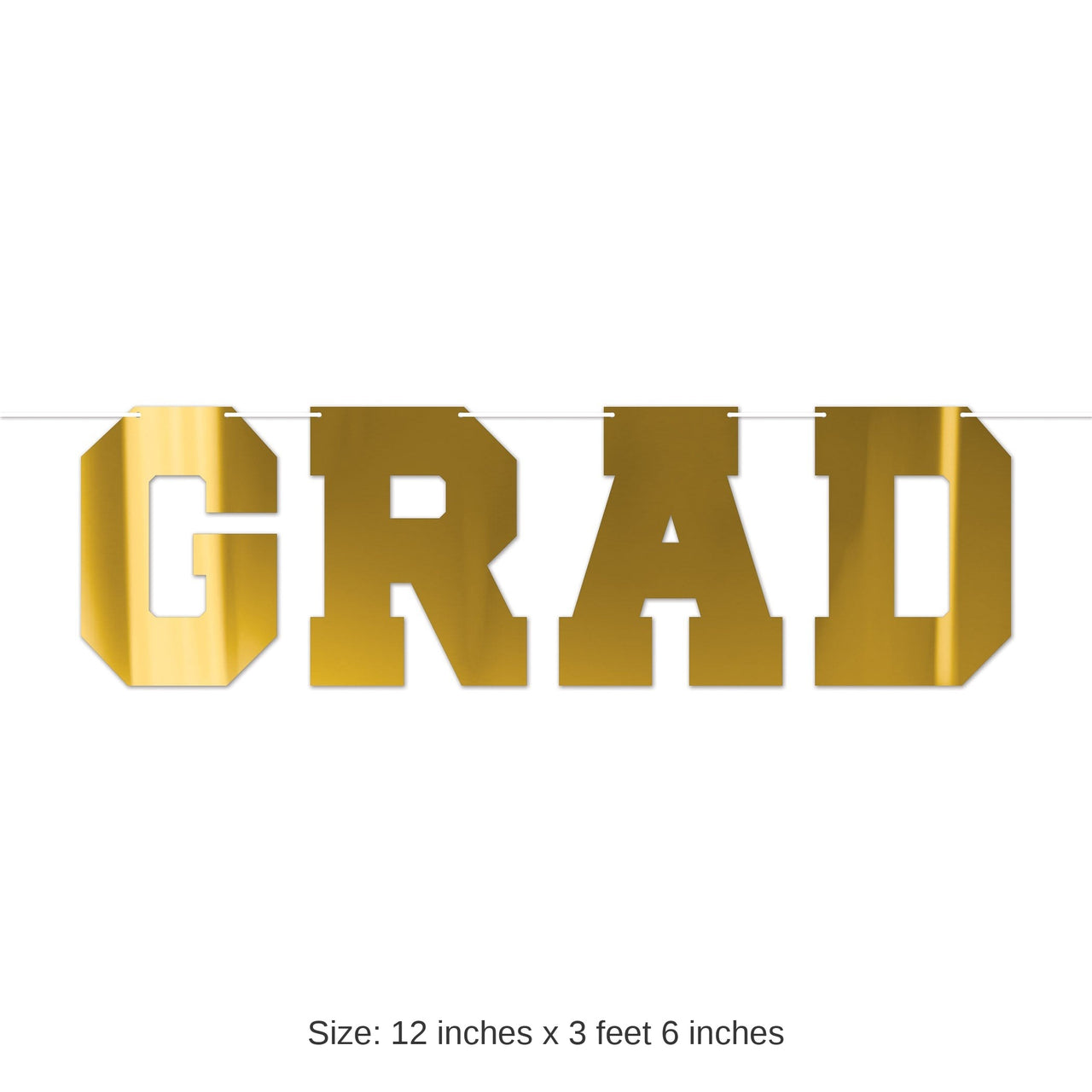 12 Pack Bulk Gold Foil Graduation Streamer Assembly Required