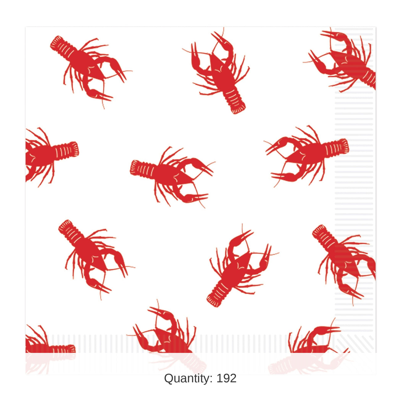192 Pack Bulk Mardi Gras Crawfish Beverage Napkins