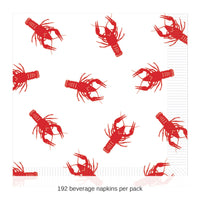 192 Pack Bulk Mardi Gras Crawfish Beverage Napkins