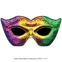 4 Pack Bulk Mardi Gras Masquerade Mask Stand-Up Prop 4.7ft Tall