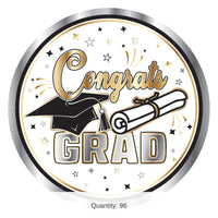 96 Pack Bulk Graduation Dessert Plates 7 inch