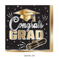 192 Pack Bulk Graduation Luncheon Napkins 2-Ply Pack