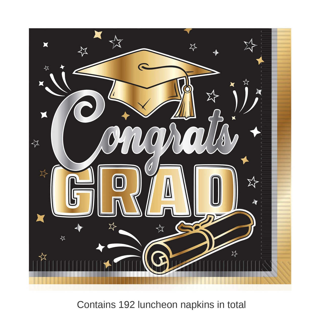 192 Pack Bulk Graduation Luncheon Napkins 2-Ply Pack