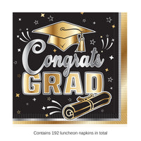 192 Pack Bulk Graduation Luncheon Napkins 2-Ply Pack