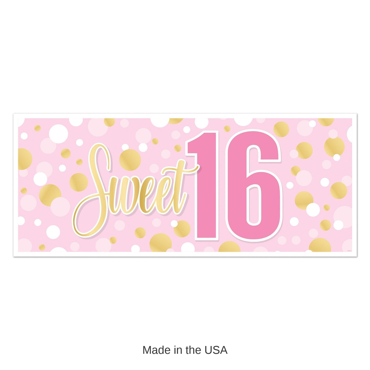 12 Pack Bulk Sweet 16 Oversized All-Weather Sign Banner (30 inchx6 ft)