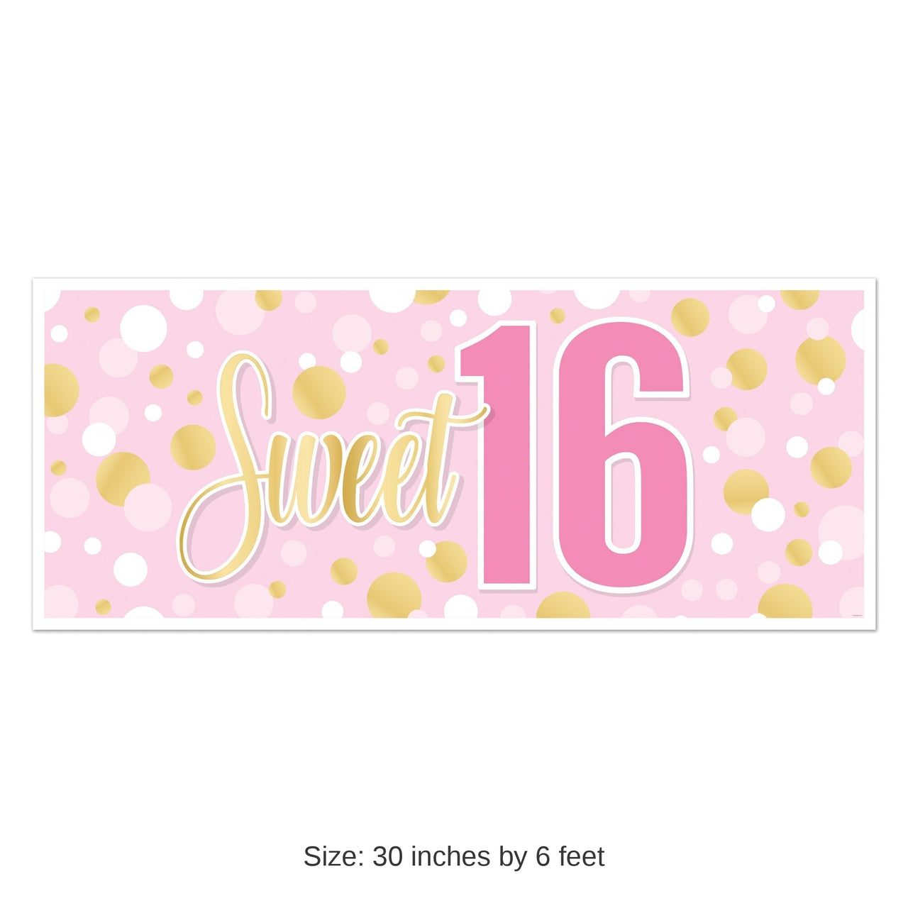12 Pack Bulk Sweet 16 Oversized All-Weather Sign Banner (30 inchx6 ft)