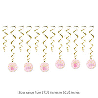 72 Pack Bulk Sweet 16 Whirls Hanging Decorations