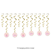 72 Pack Bulk Sweet 16 Whirls Hanging Decorations