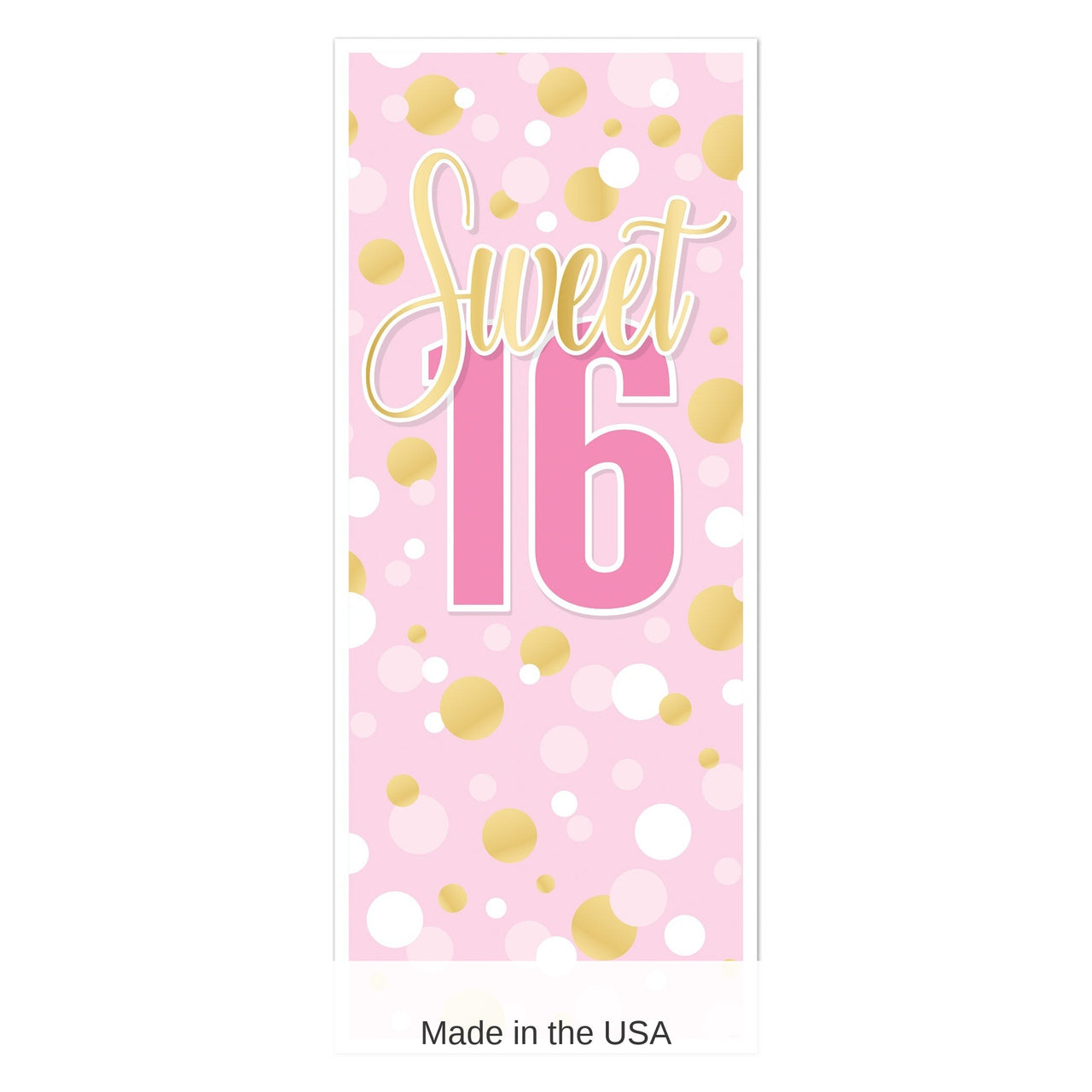 12 Pack Bulk Sweet 16 Birthday Door Cover All-Weather (6ft x 30in)