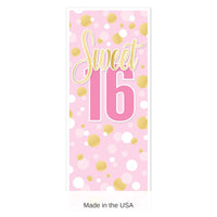 12 Pack Bulk Sweet 16 Birthday Door Cover All-Weather (6ft x 30in)