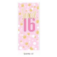 12 Pack Bulk Sweet 16 Birthday Door Cover All-Weather (6ft x 30in)
