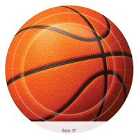 96 Pack Bulk 9 inch Basketball Dinner Plates Sports Party Tableware