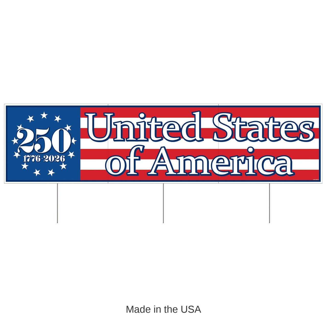 6 Pack Bulk Jumbo Semiquincentennial Yard Sign Patriotic & Durable