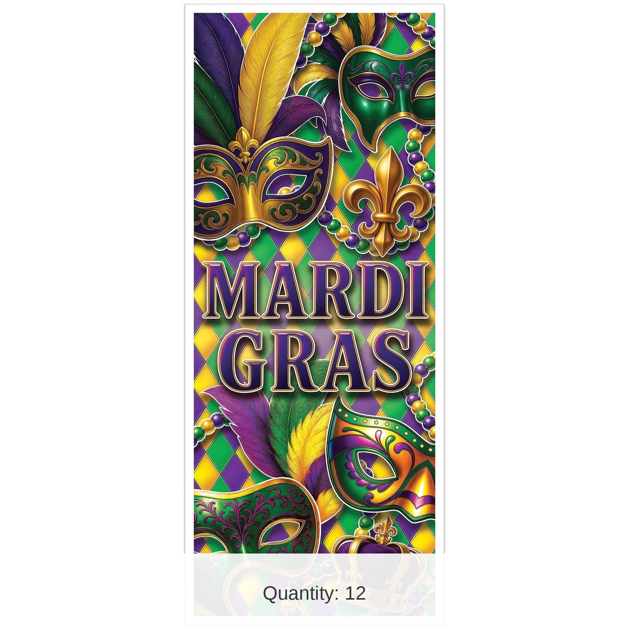 12 Pack Bulk Mardi Gras All-Weather Door Cover 6 ft x 30 inch