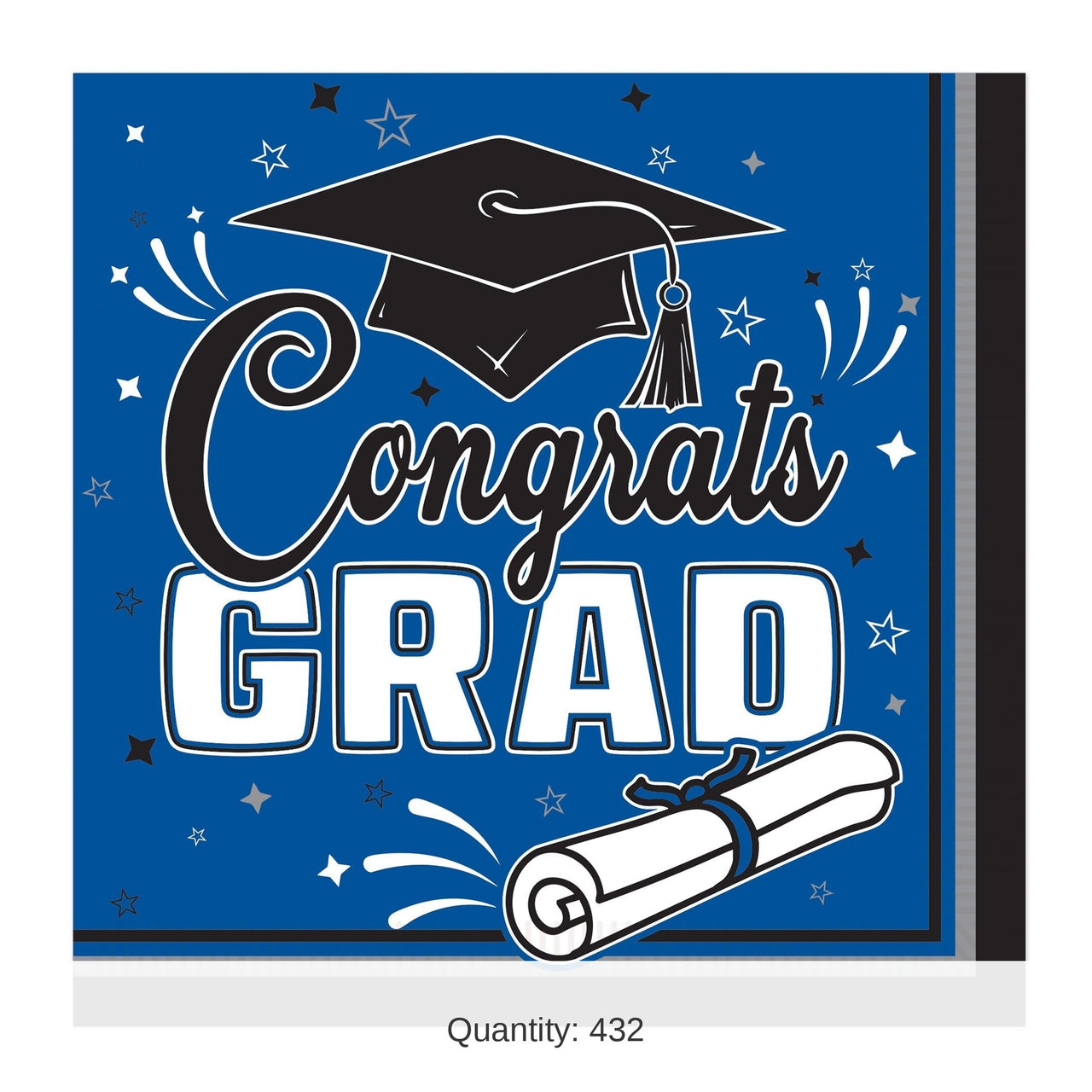 432 Pack Bulk Congrats Grad Luncheon Napkins Blue