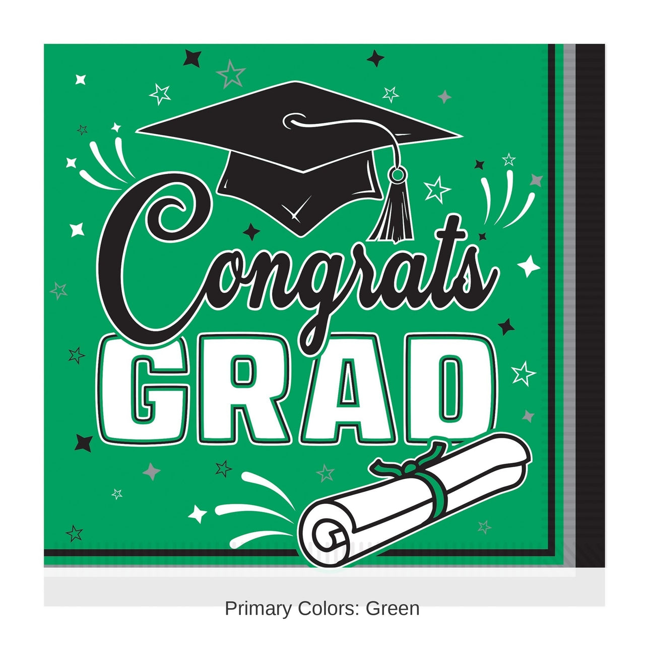 432 Pack Bulk Congrats Grad Green Luncheon Napkins 2-Ply