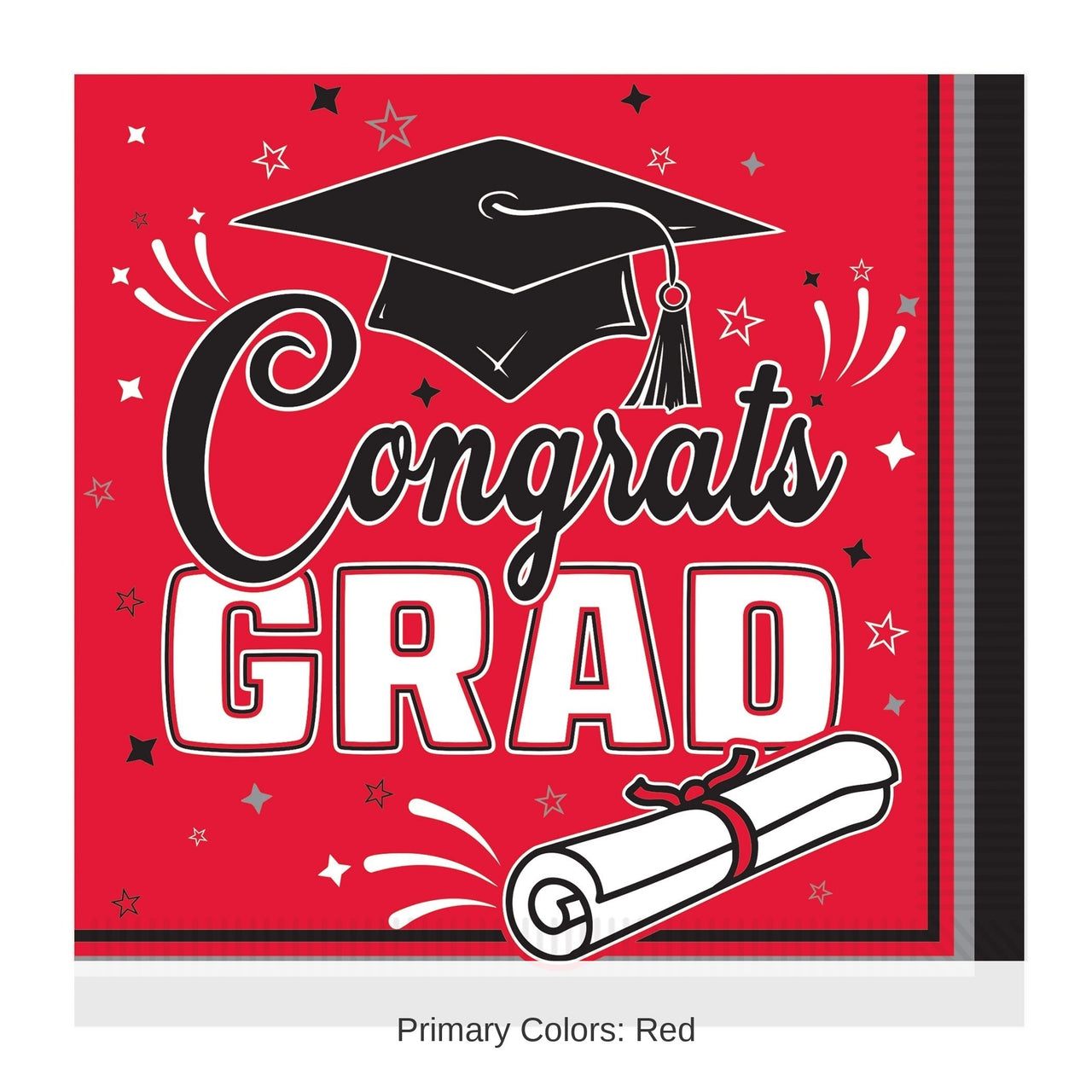 432 Pack Bulk Congrats Grad Red Luncheon Napkins 2-Ply