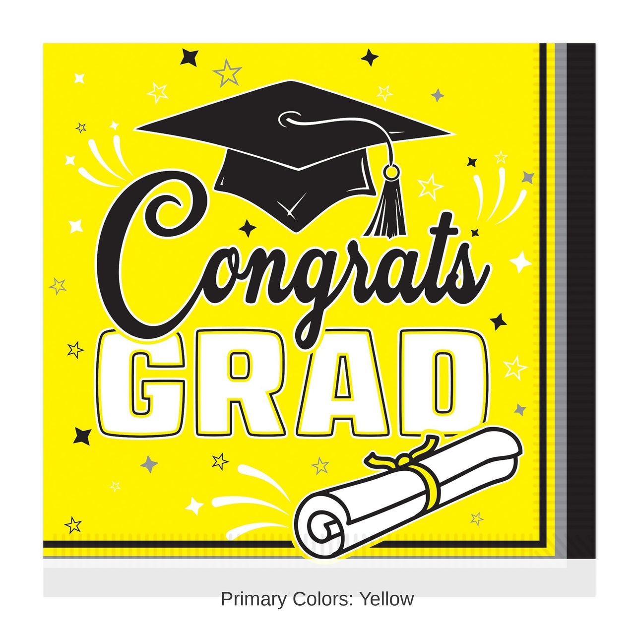 432 Pack Bulk Congrats Grad Yellow Luncheon Napkins