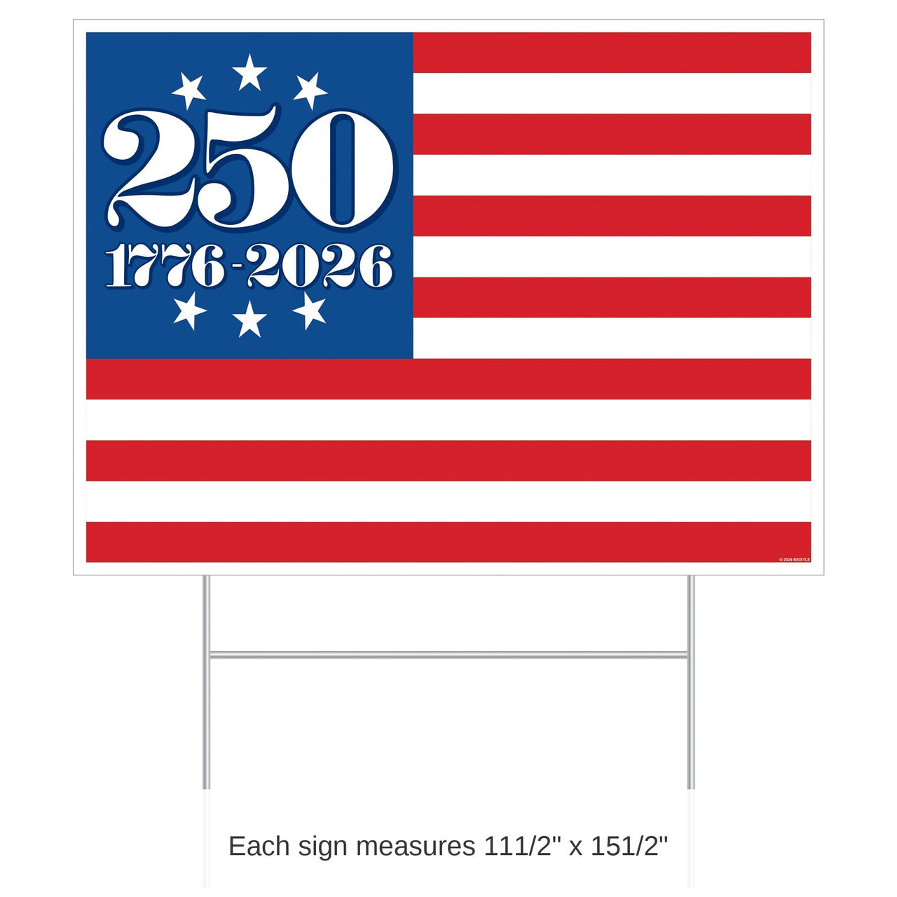6 Pack Bulk Semiquincentennial Patriotic Yard Sign 11.5 inch x 15.5 inch