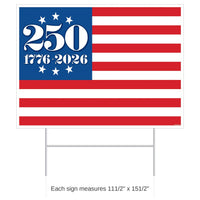 6 Pack Bulk Semiquincentennial Patriotic Yard Sign 11.5 inch x 15.5 inch